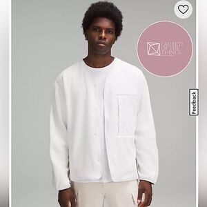 NWT Mens Large Lululemon Fleece Snap-Front Cardigan- Light Vapor